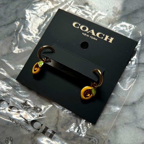 COACH Gold & Yellow Earrings - Picture 1 of 4